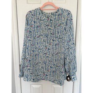 Vintage Country Sophisticates Made in the U.S.A. Long Sleeve Blouse XL Blue